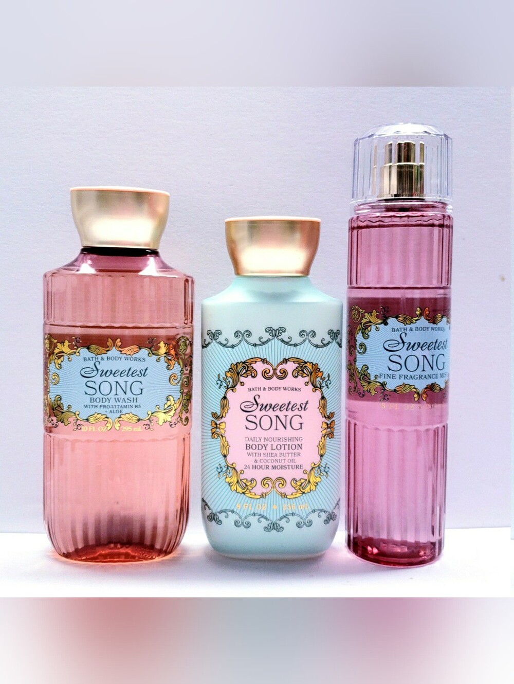 Bath & Body Works THE SWEETEST SONG  Fragrance Mist, Body Lotion,Body wash -3pcs
